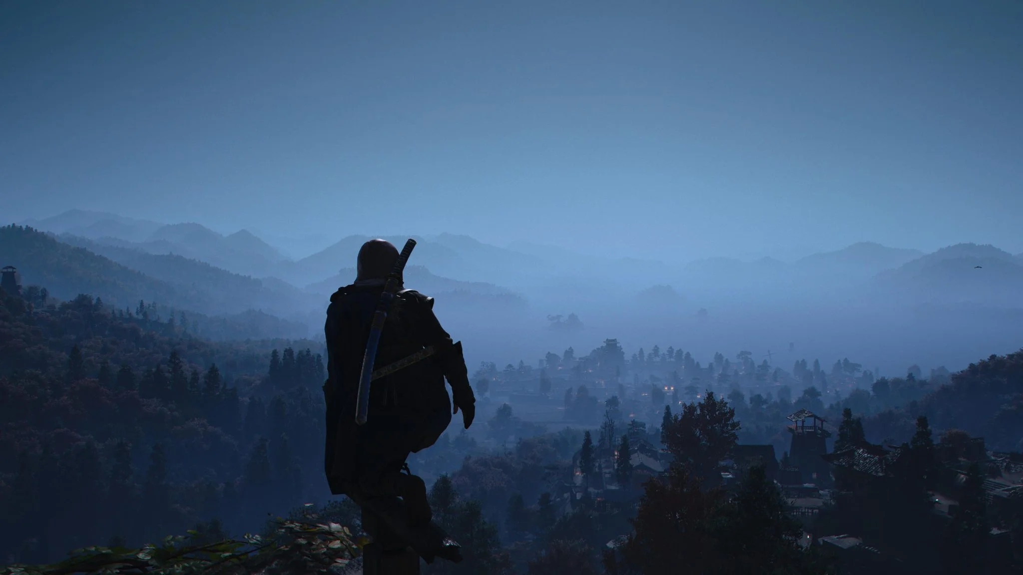 Assassin's Creed Shadows screenshot showing the heroine against the backdrop of feudal Japan.