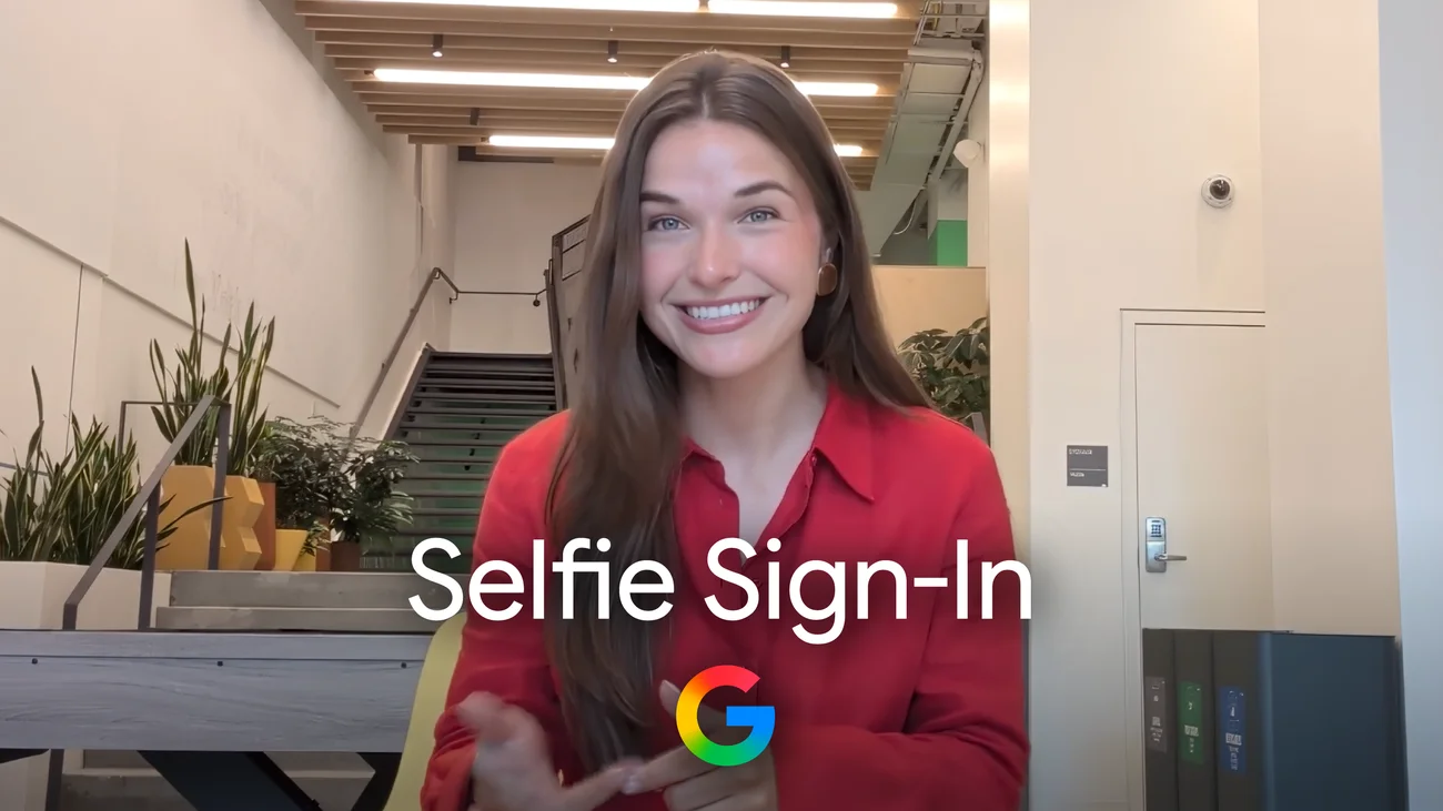 Oficjalna grafika Google przedstawiająca logowanie do konta za pomocą wideo-selfie zamiast hasła